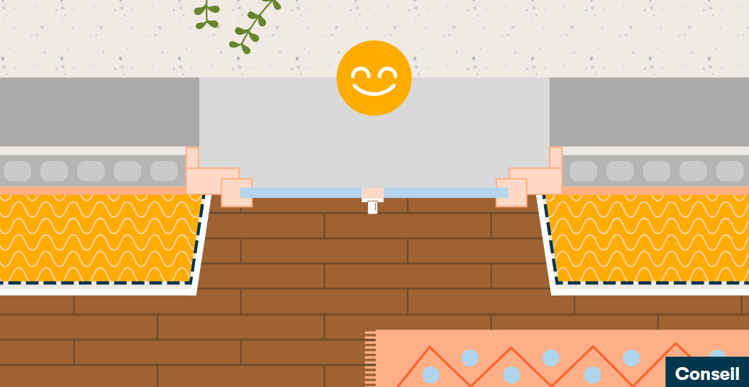 Schéma illustrant la continuité d'isolant avec les menuiseries