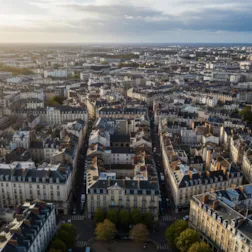 Vue aérienne du centre de Nantes