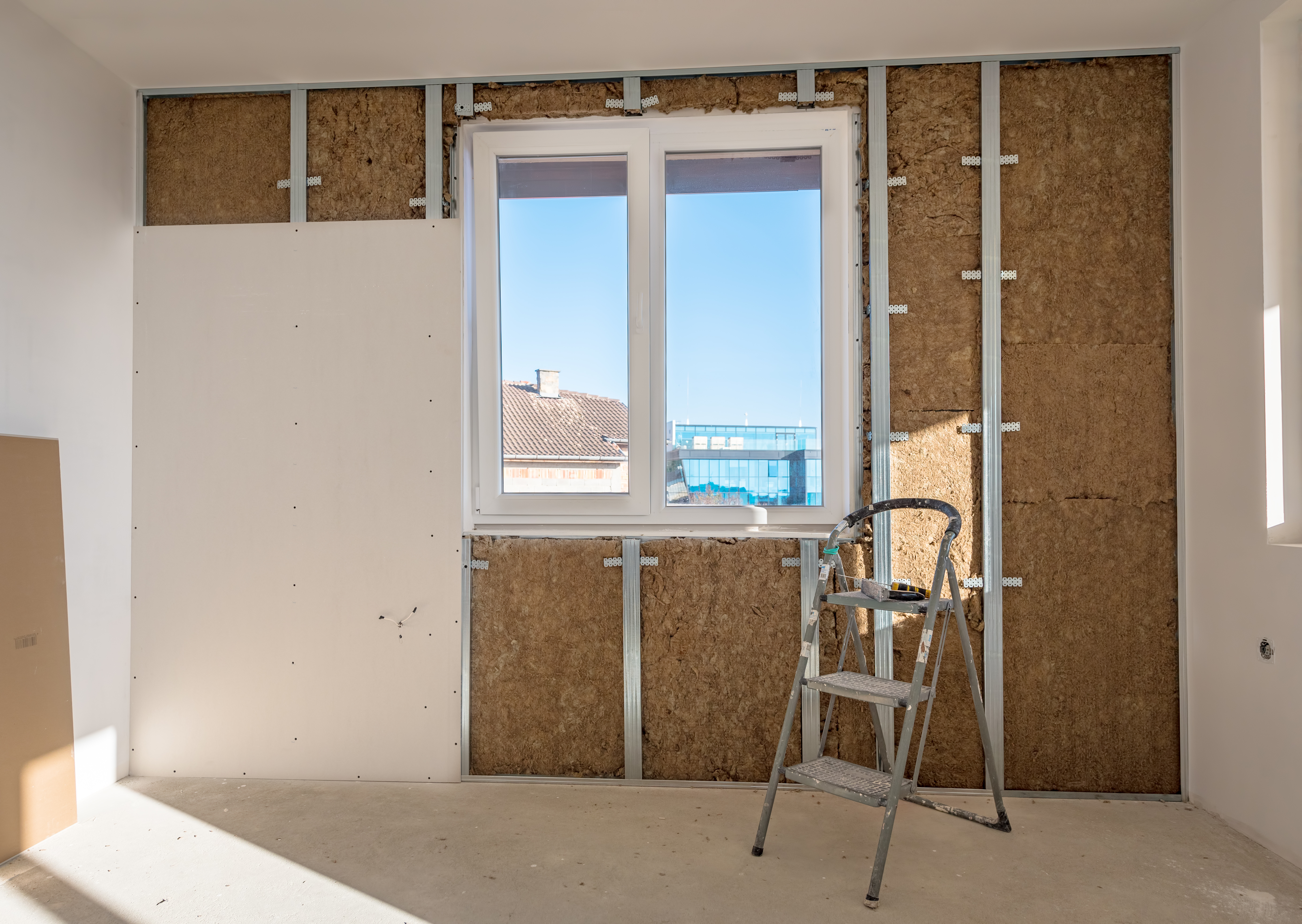 Chantier d'isolation des murs